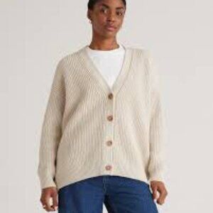 Quince Organic Cotton Oversized Boyfriend Cardigan